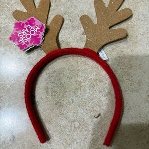 Red Reindeer Antler Headband